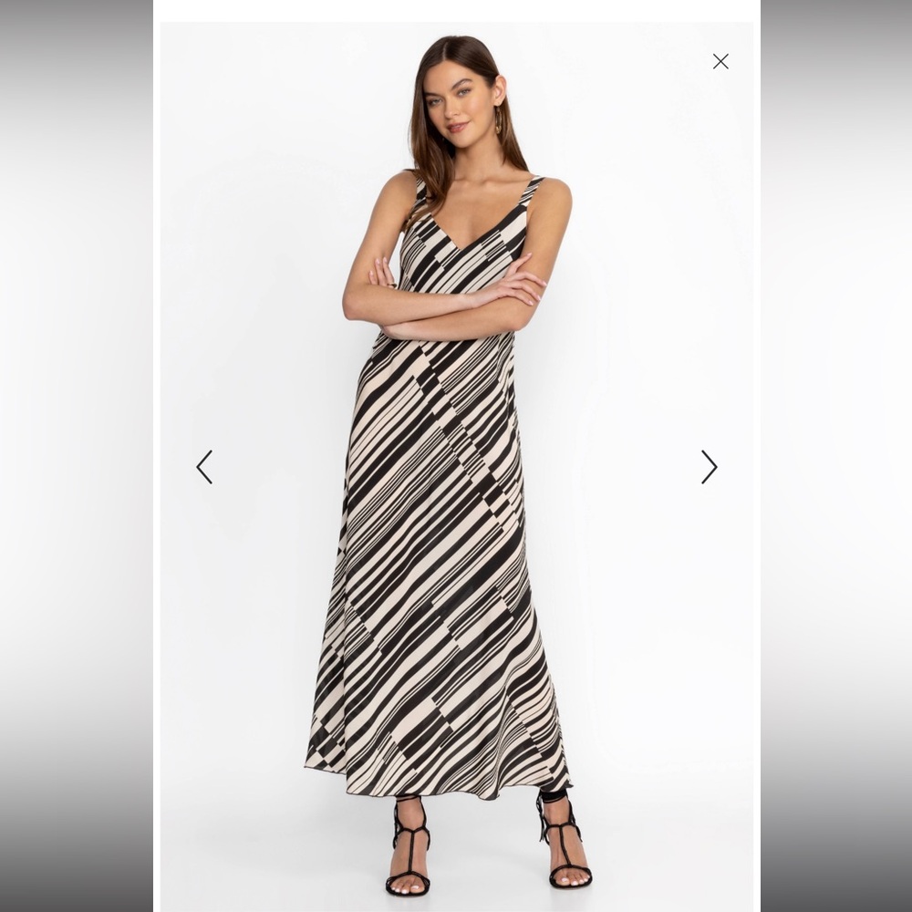 NWT Johnny Was Jade Womens  Normania Bias Silk-Blend Maxi Dress, M
